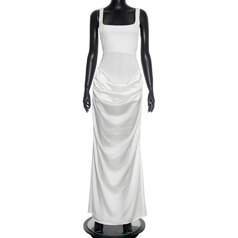 Damen Elegantes Maxikleid mit drapiertem Oberteil und schmalem Schnitt Drune