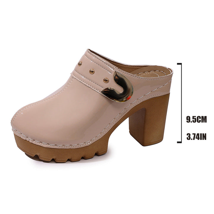 Damen Hochwertige Clogs mit Holzsohle Drune