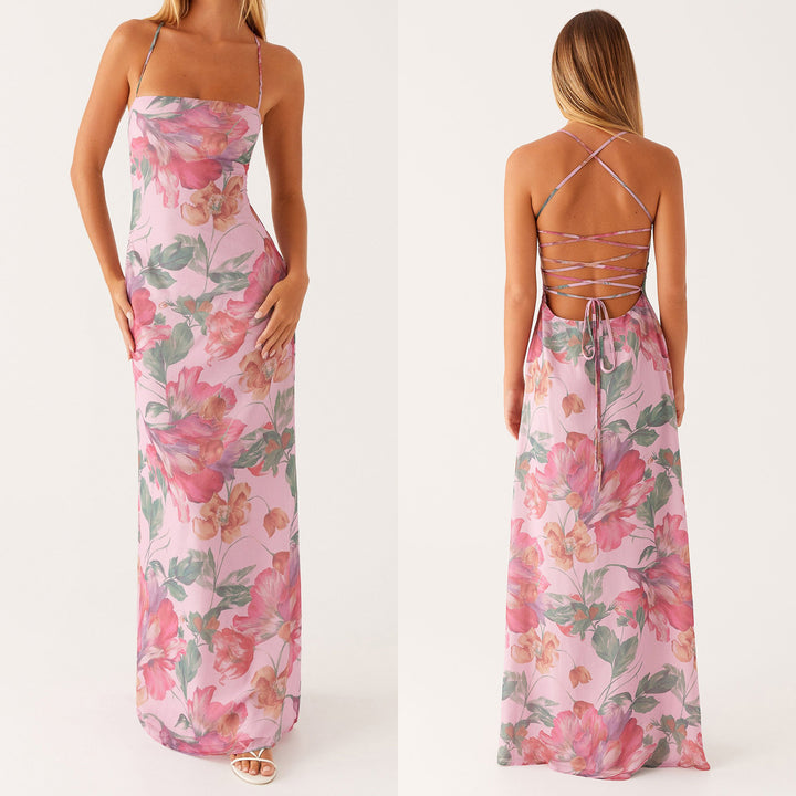 Damen Maxikleid mit floralem Muster Drune