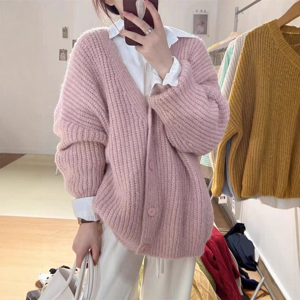 Damen Kuscheliger Strickcardigan mit oversized Schnitt Drune