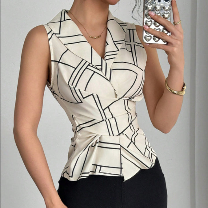 Damen Blusentop mit modernem Schnitt und strukturiertem Design Drune