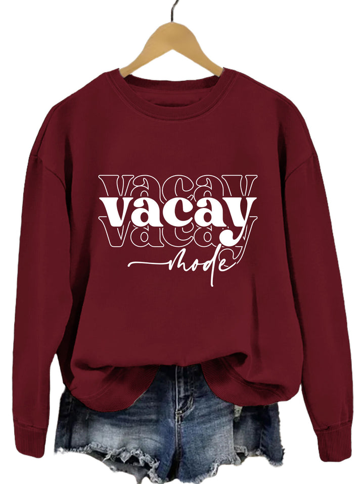 Damen Sweatshirt mit lässigem Schriftzug und entspannter Passform Drune