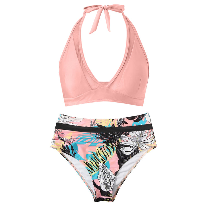 Damen Hochtailliertes Bademoden-Set mit stylischem Haltertop Drune