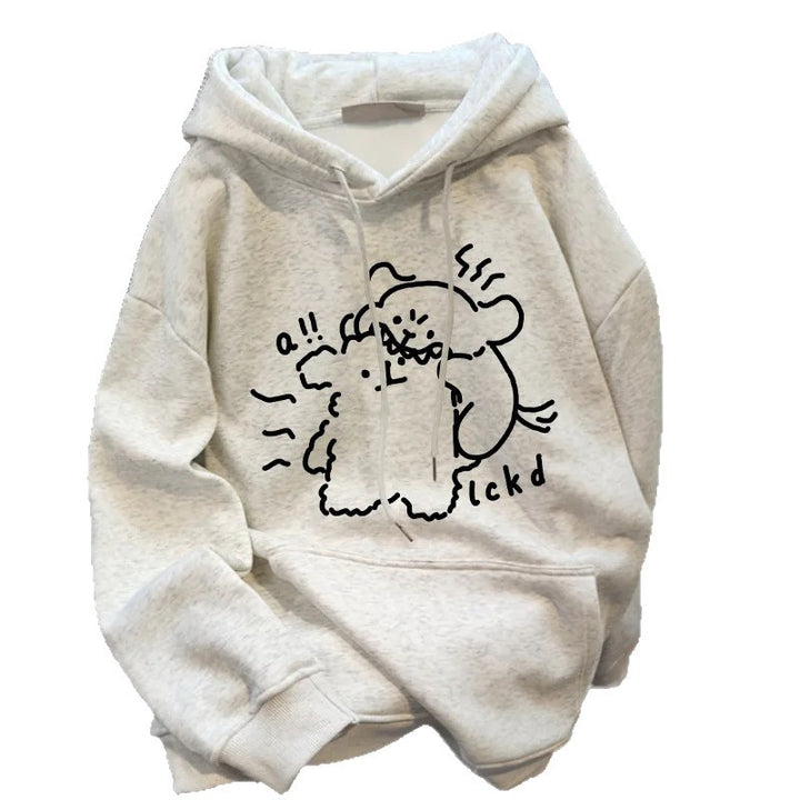 Damen Kapuzenpullover mit kreativem Tiermotiv Drune