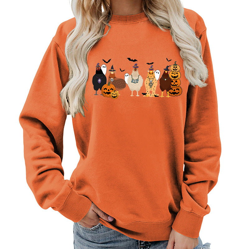 Damen Sweatshirt mit fröhlichem Halloween-Motiv Drune