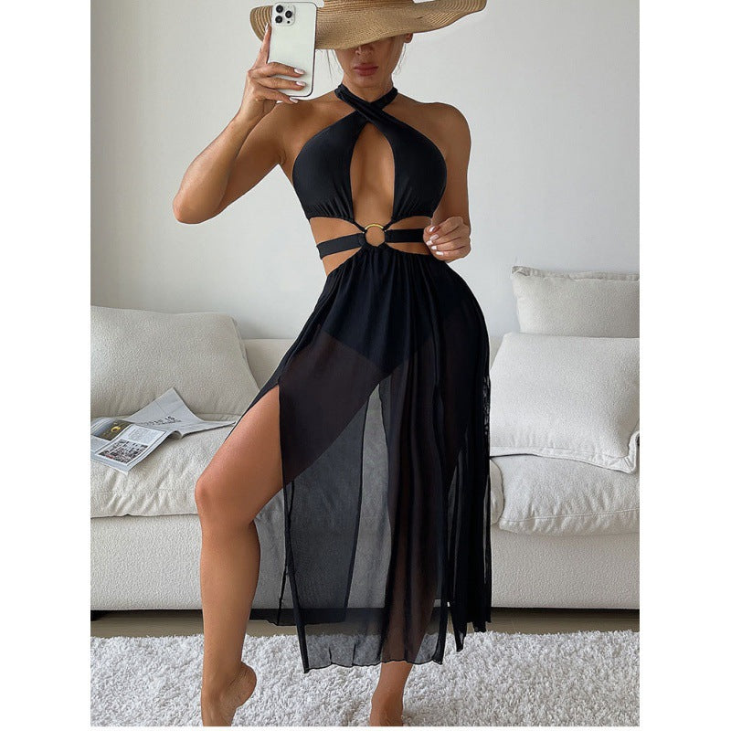 Damen Strandkleid mit raffiniertem Wickel-Design und eleganten Cut-Outs Drune