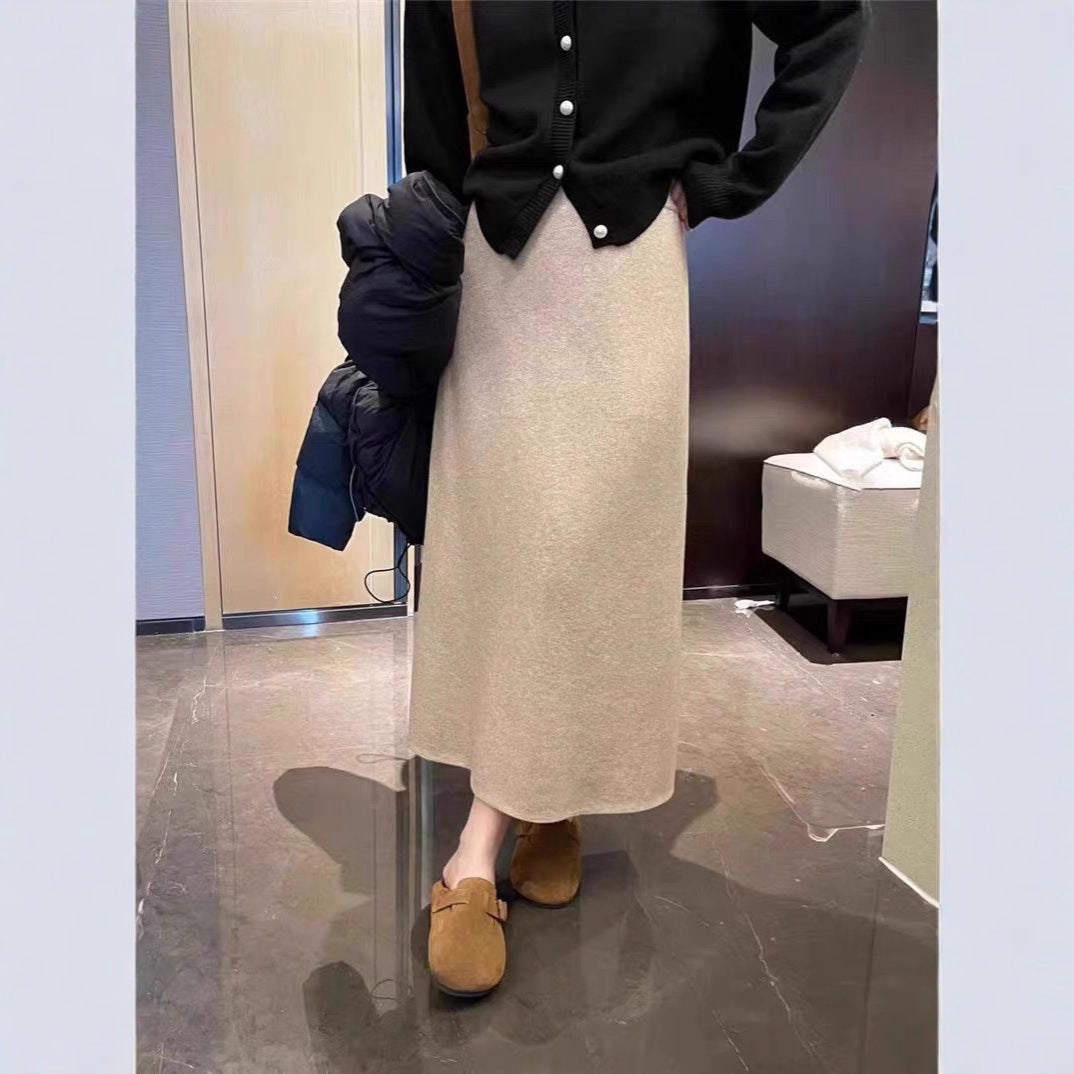 Damen Midi-Rock aus feinstem Strick mit eleganter Silhouette Drune