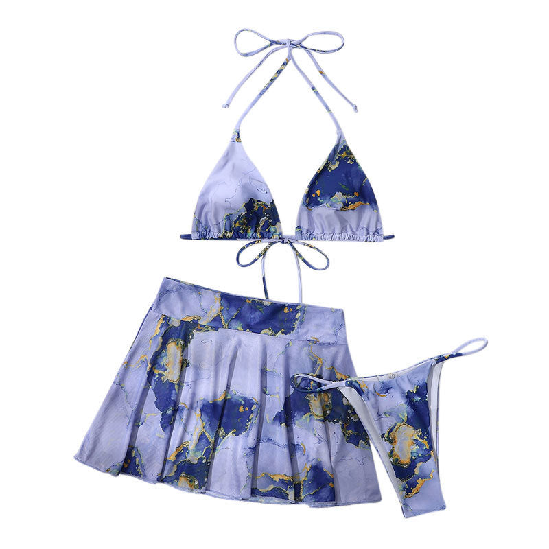 Damen Triangel-Bikini-Set mit passendem Rock Drune