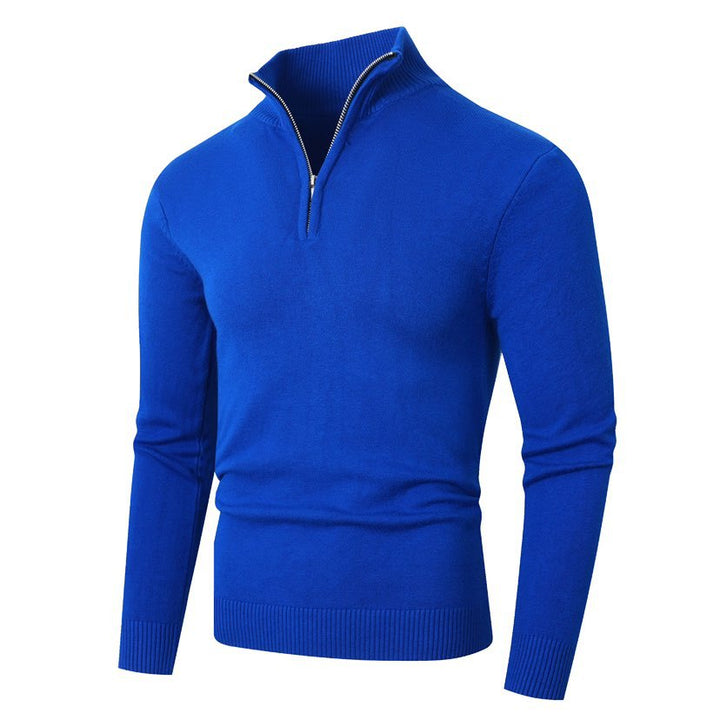 Herren Pullover mit modernem halben Reißverschluss und feiner Rippenstruktur Drune