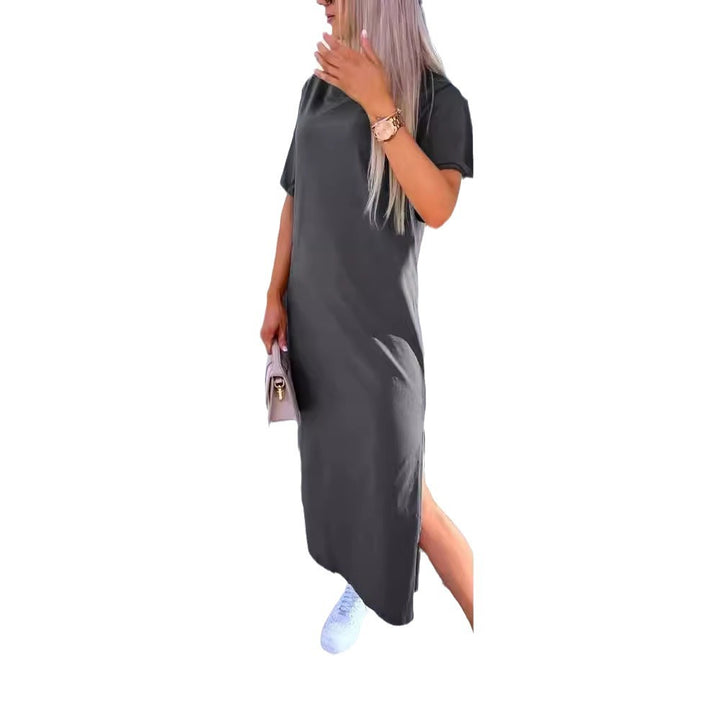 Damen Oversized Midi T-Shirt Kleid Drune