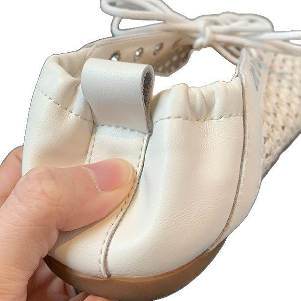 Damen Freizeit-Sneaker aus feinem Leder mit raffiniertem Geflecht Drune