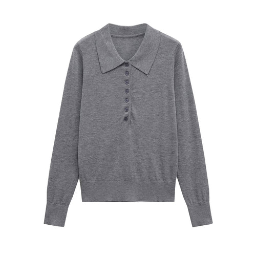Damen Langarm-Polo mit Knopfleiste und klassischem Kragen Drune