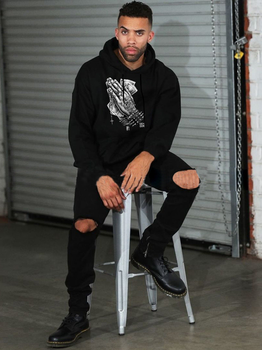 Herren Hoodie mit kreativem grafischen Druck Drune