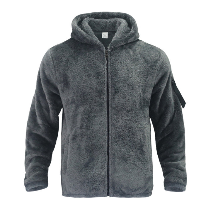 Herren Fleecejacke mit weichem Innenfutter und Kapuze Drune
