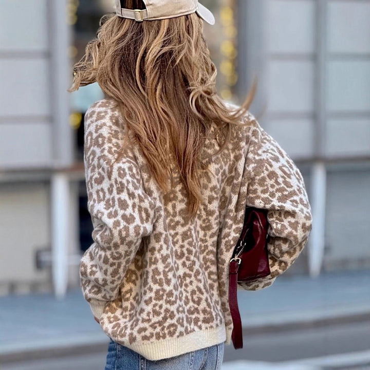 Damen lässiger Tierprints Pullover Drune