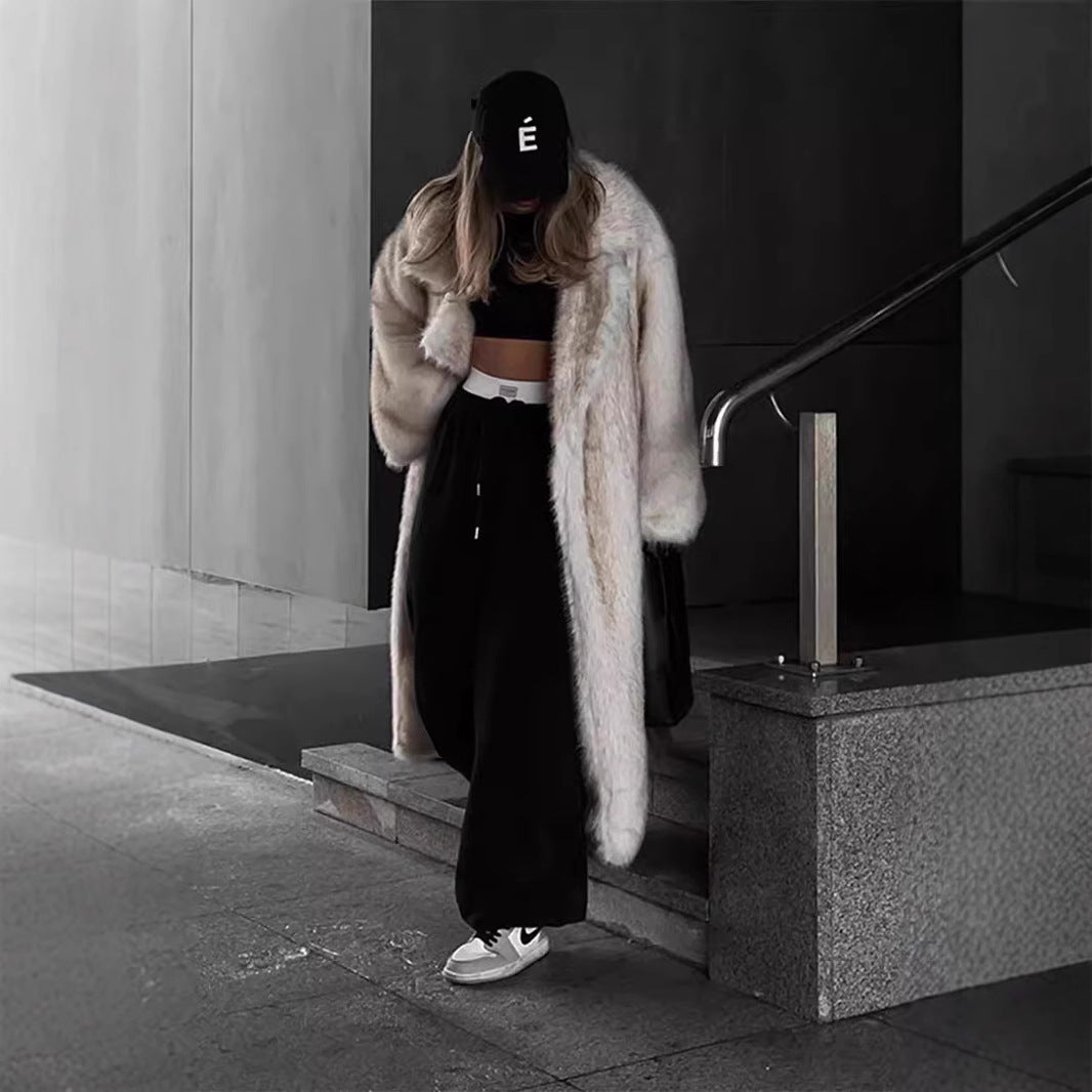 Damen Übergroßer Faux-Fur Mantel Drune