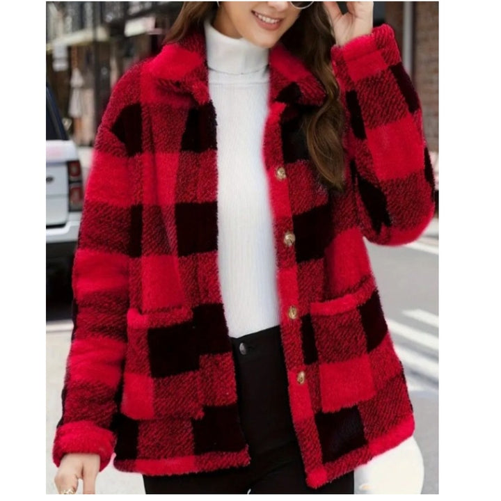 Damen Fleecejacke im Karomuster Drune
