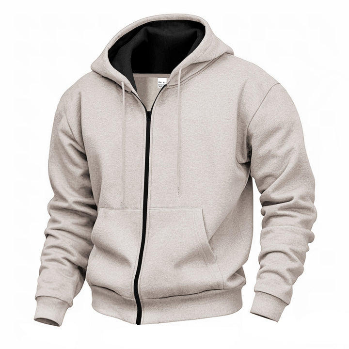 Herren Kapuzenpullover mit hoher Kragen- und doppellagiger Kapuze Drune