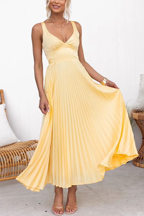 Damen Midikleid mit Plissee-Design Drune