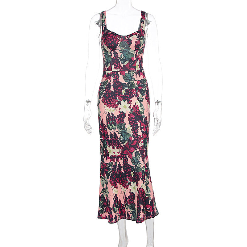 Damen Elegantes Maxikleid mit floralem Print und feminine Passform Drune