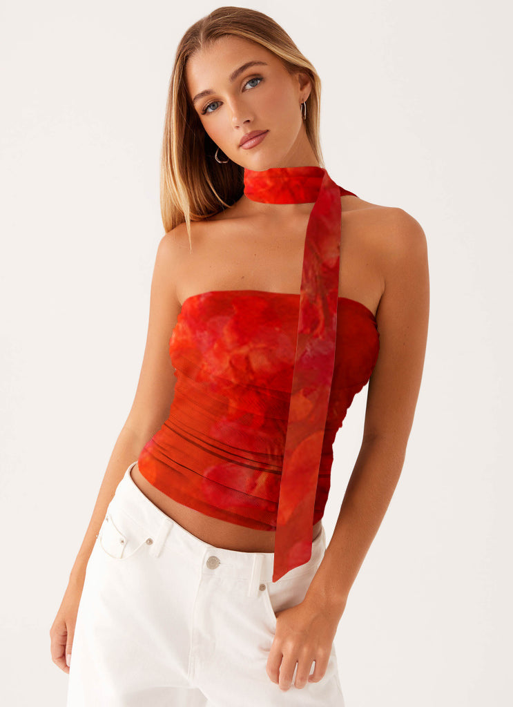 Damen Bandeau-Top mit raffinierten Bindebändern Drune