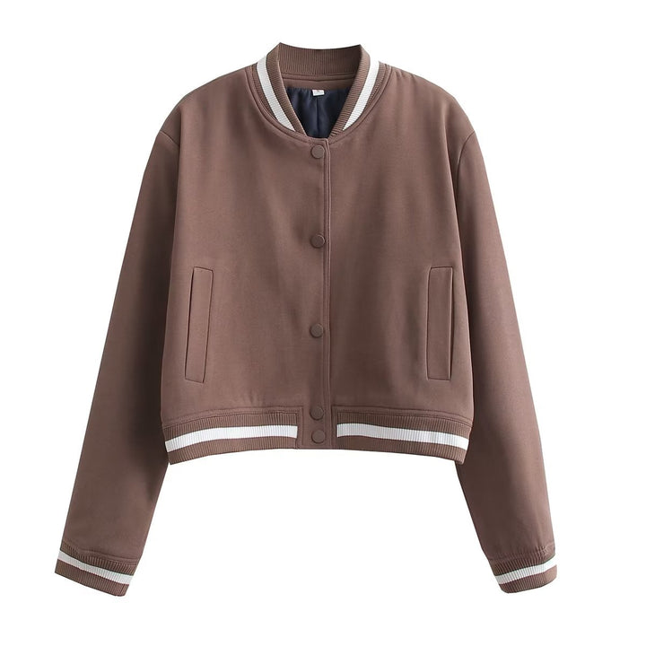 Damen lässige Bomberjacke aus hochwertigem Material mit praktischen Taschen Drune