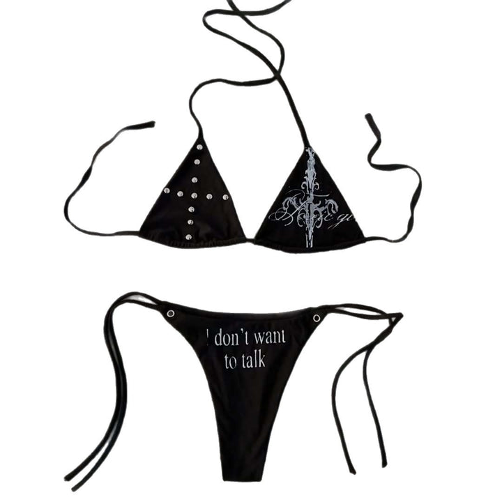 Damen Triangel-Bikini mit auffälligen Details Drune