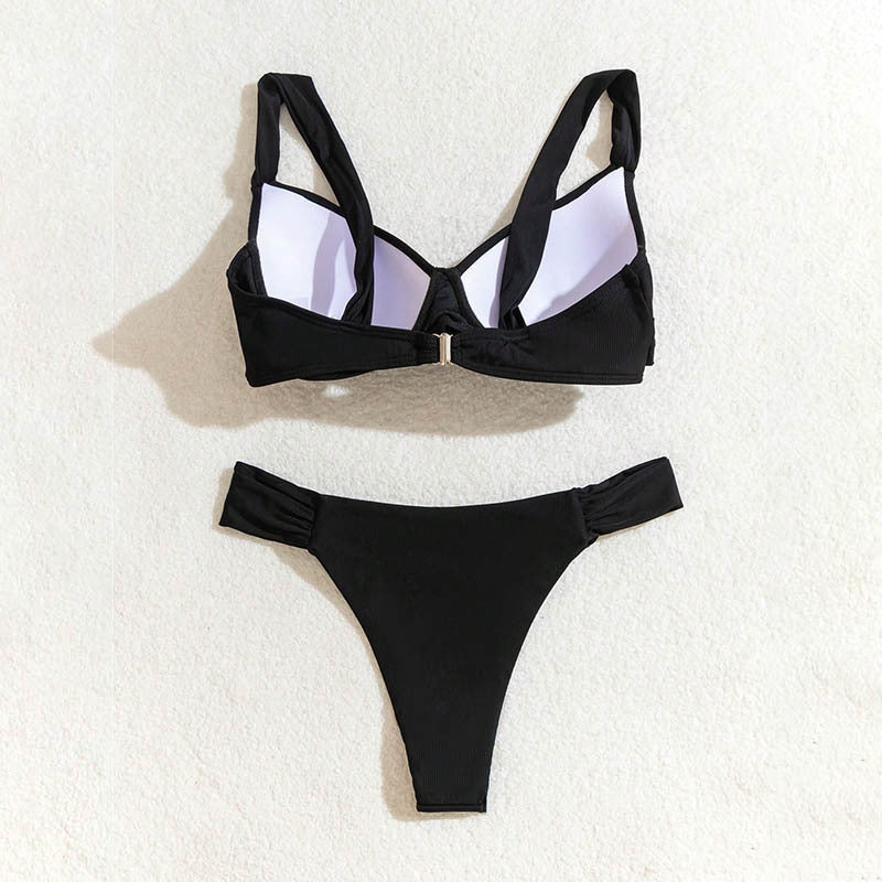 Damen Push-Up-Bikini-Set mit elegantem Wickeldesign Drune