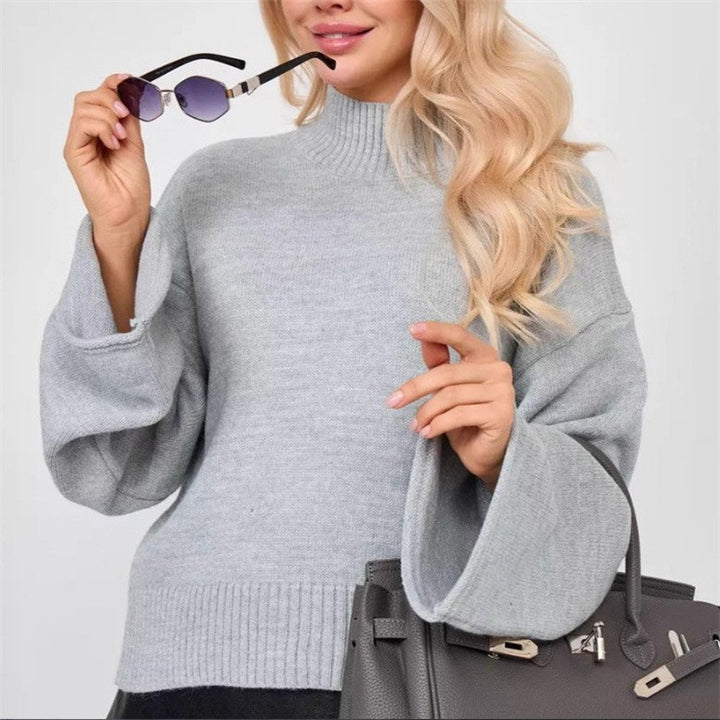 Damen Strickpullover mit lässigem Schnitt und Volumenärmeln Drune