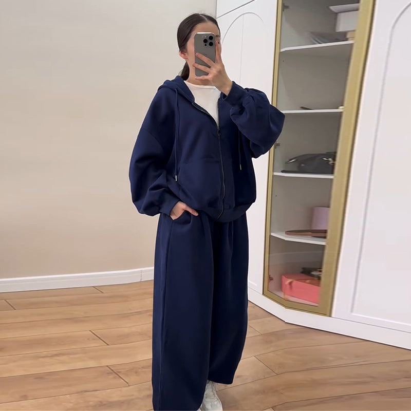 Damen lässiger Hoodie- und Jogginghose-Anzug Drune