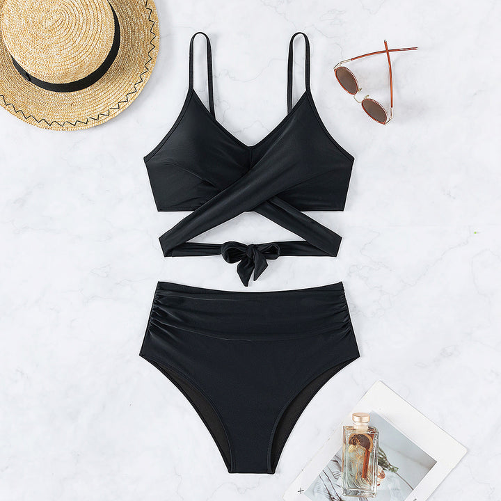 Damen Bikini-Set mit modischem Wickelelement und hoch geschnittener Bikini-Hose Drune