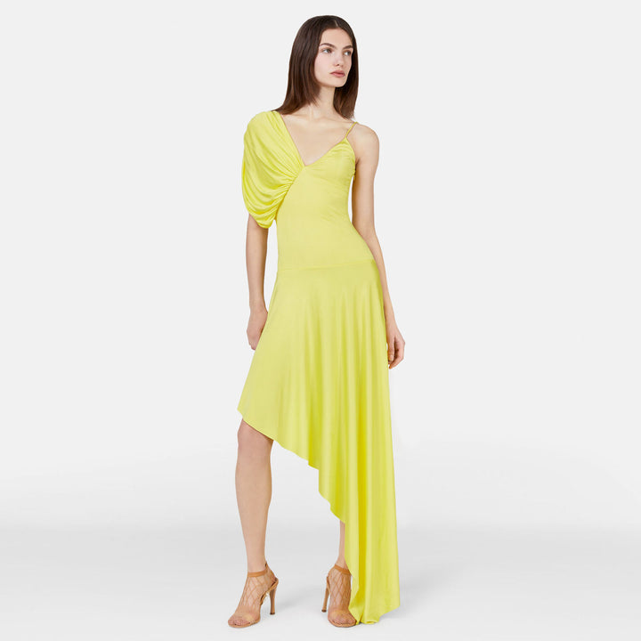 Damen asymmetrischer Einteiler Badeanzug mit voluminösen Puffärmeln Drune