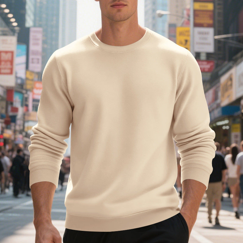 Herren lässiger Rundhals-Sweatshirt aus hochwertigem Baumwollmix mit strukturiertem Material Drune