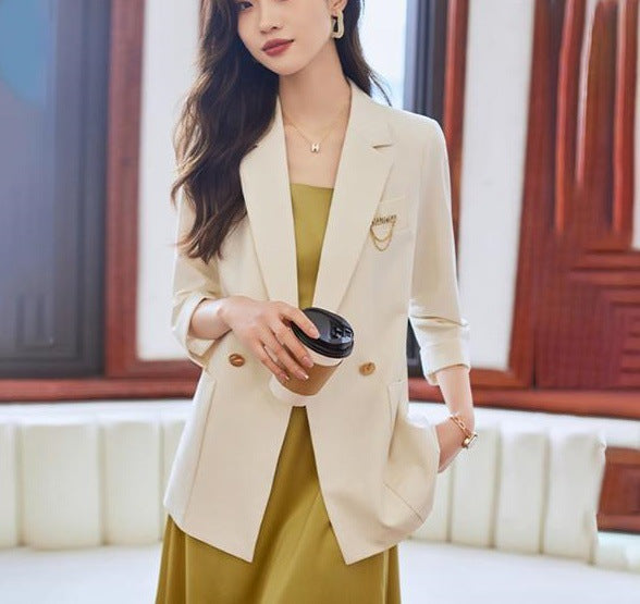 Damen modischer Blazer mit eleganten Knopfdetails Drune