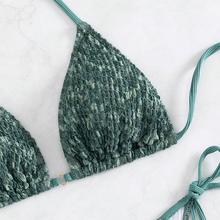 Damen Triangel-Bikini mit verstellbaren Trägern und eleganten Rüschendetails Drune