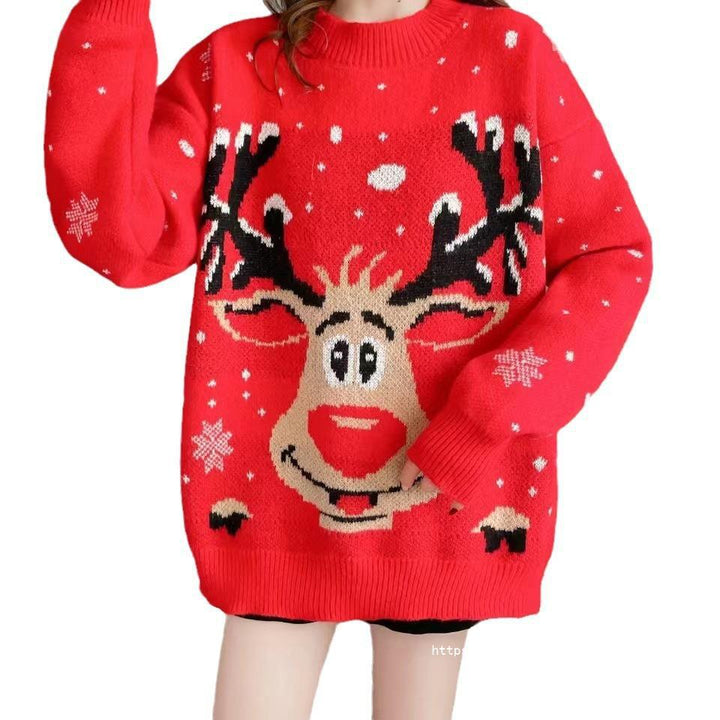 Damen Weihnachts-Pullover mit einzigartigem Rentier-Motiv Drune