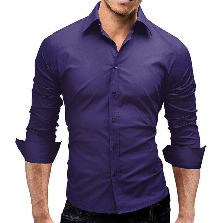Herren nan tailliertes Businesshemd mit Cutaway-Kragen und Stretch-Baumwollmix Drune