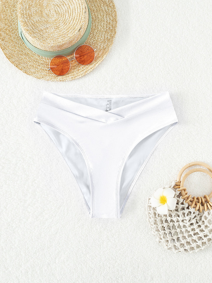 Damen Hochtaillierte Badeshorts mit Raffung Drune