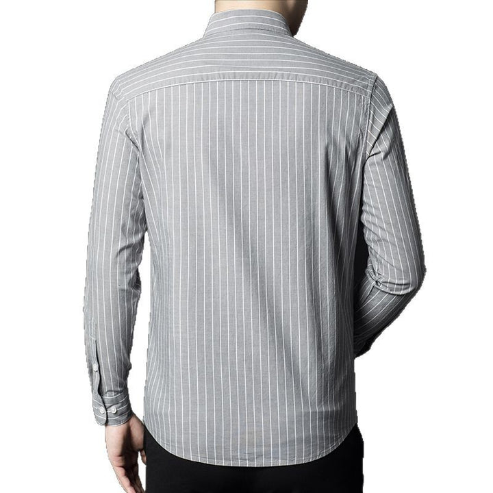 Herren Langarmhemd mit schmalem Streifen und eleganter Knopfleiste Drune