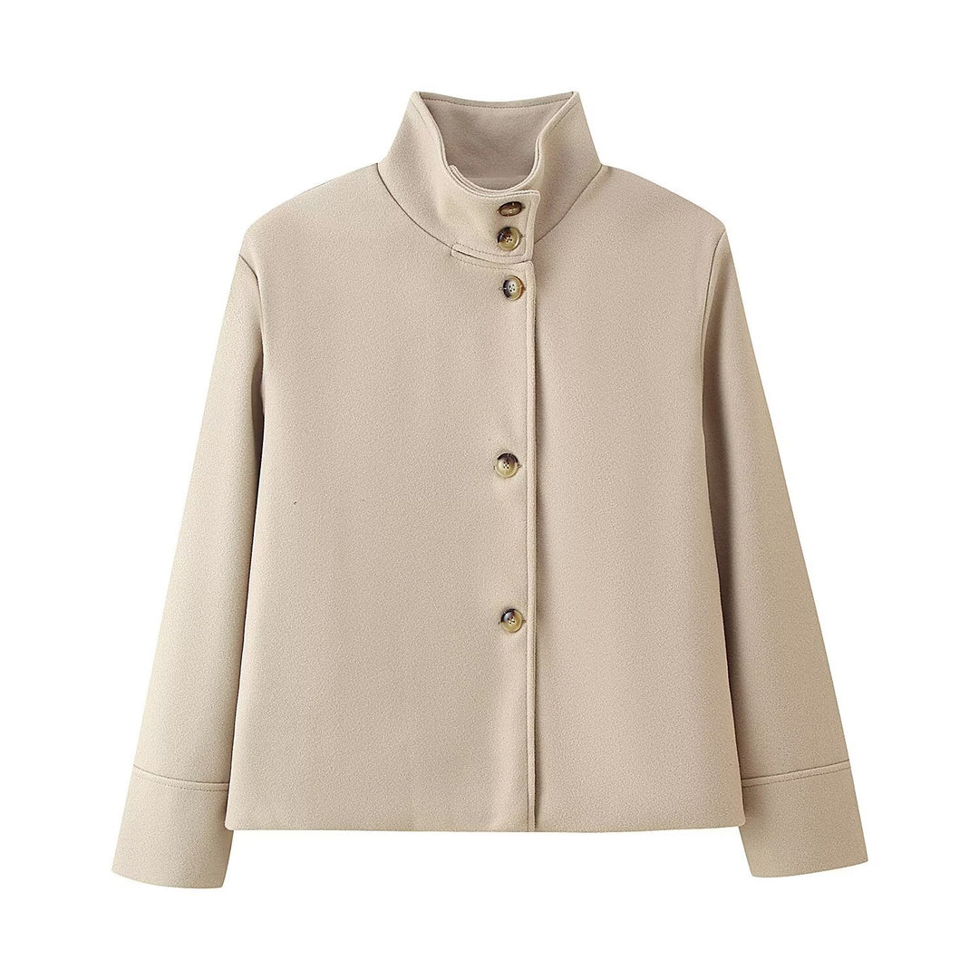 Damen gesteppte Kurzjacke mit hohem Kragen Drune
