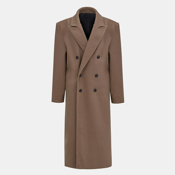 Damen Eleganter Doppelreiher-Wollmantel Drune