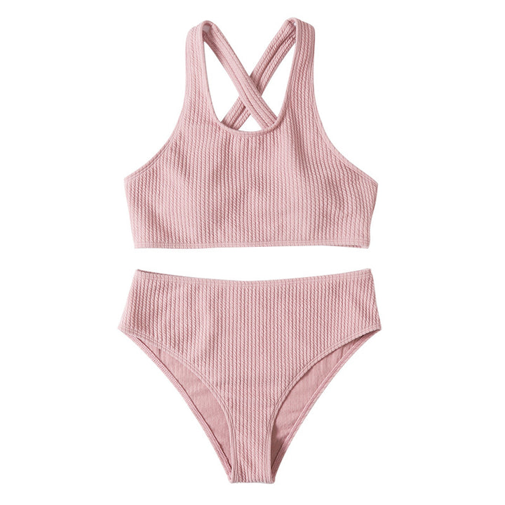 Damen Hochtaillierter Bikini mit geschickt überkreuzten Trägern Drune