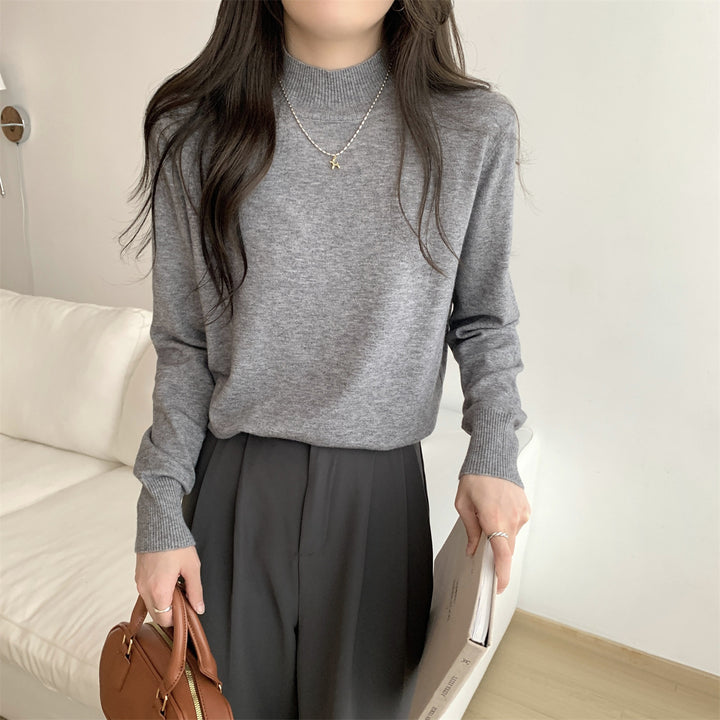 Damen Feinstrickpullover mit modernem Stehkragen und lässigem Schnitt Drune