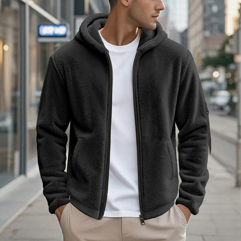 Herren Fleecejacke mit Kapuze und praktischen Reißverschlusstaschen Drune