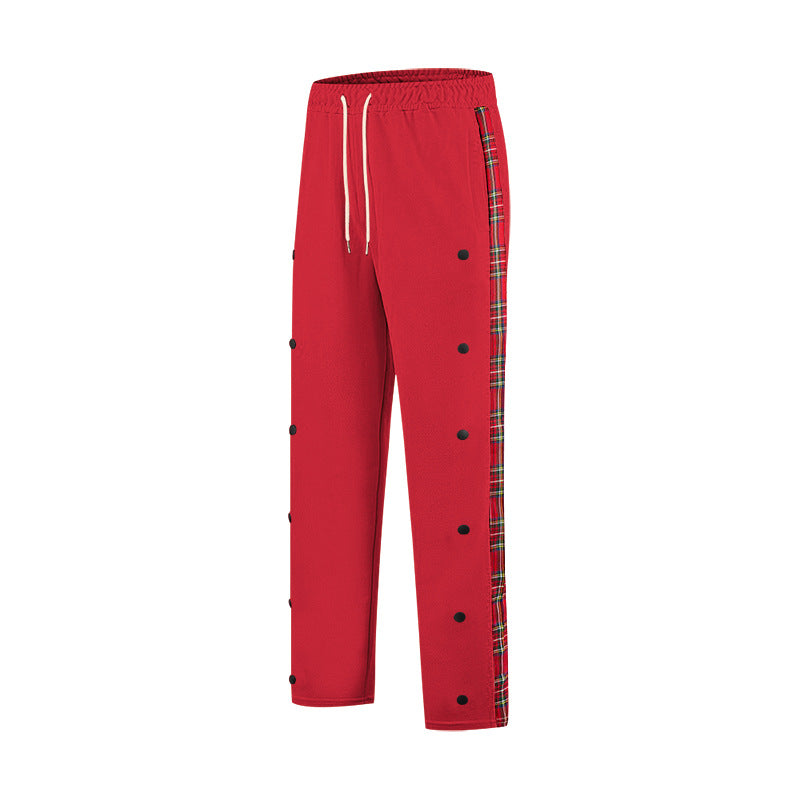 Herren Sportliche Freizeithose mit Knopfleisten und Karomuster Drune