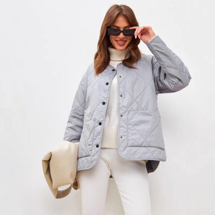 Damen gesteppte Freizeitjacke mit hoch geschlossenem Kragen und modischem Schnitt Drune