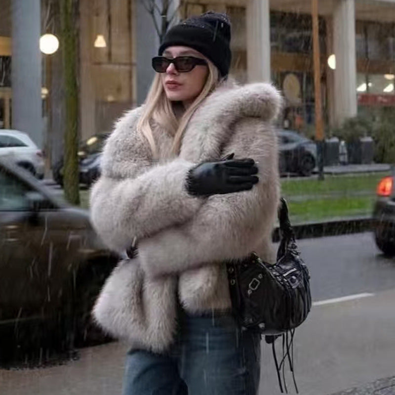 Damen Kuscheliger Winterjacke mit oversized Schnitt Drune