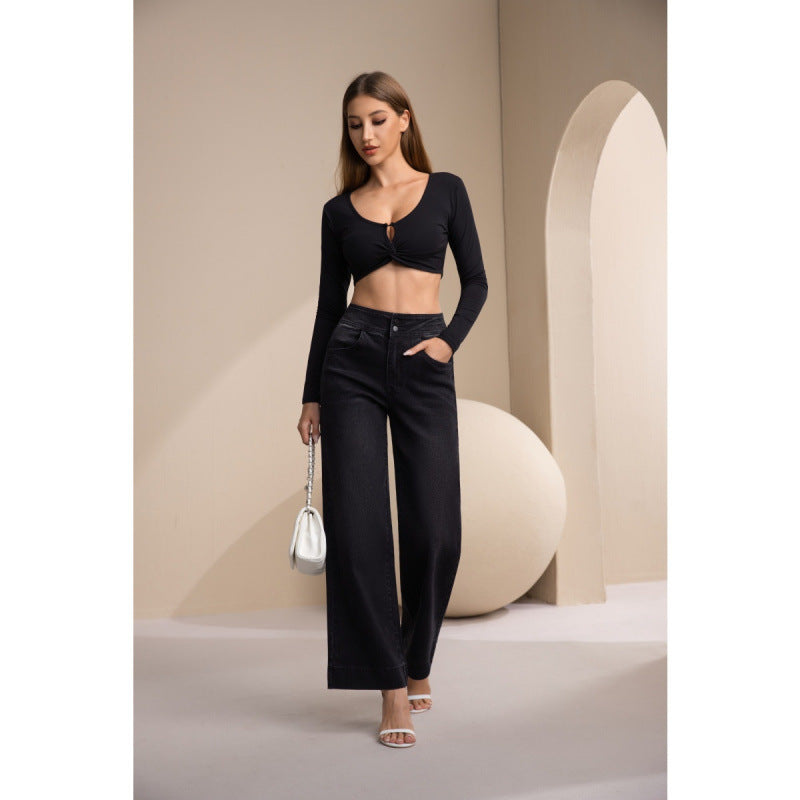 Damen weite High-Waist Jeans mit klassischem Schnitt und modernem Touch Drune