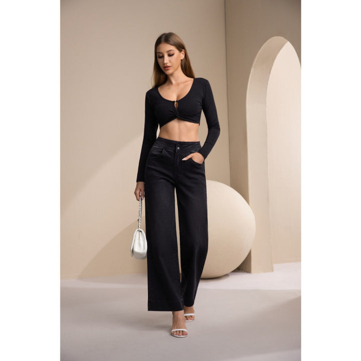 Damen weite High-Waist Jeans mit klassischem Schnitt und modernem Touch Drune