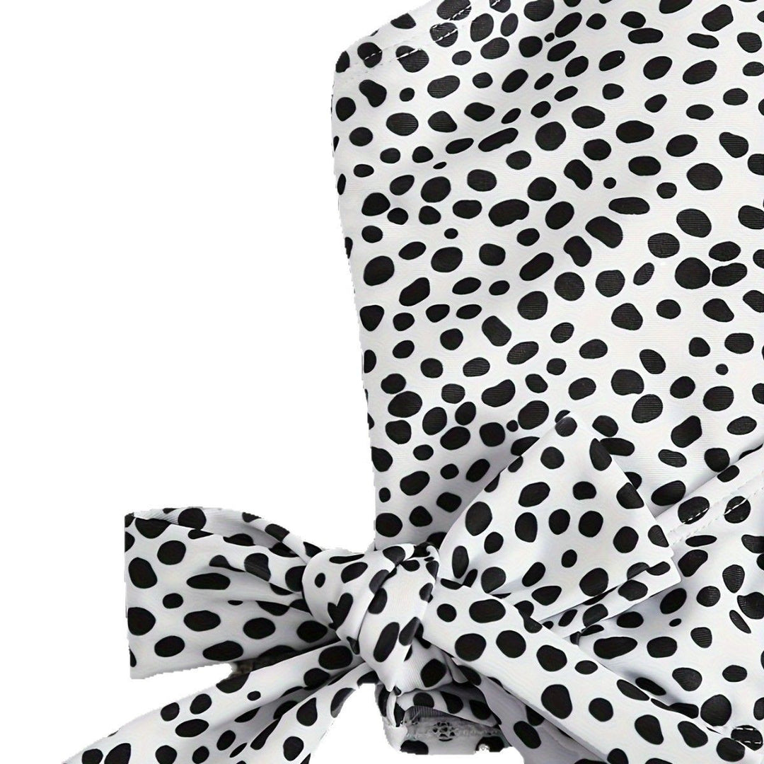 Damen Wickel-Bikini-Set mit hohem Bund und eleganten Polka Dots Drune